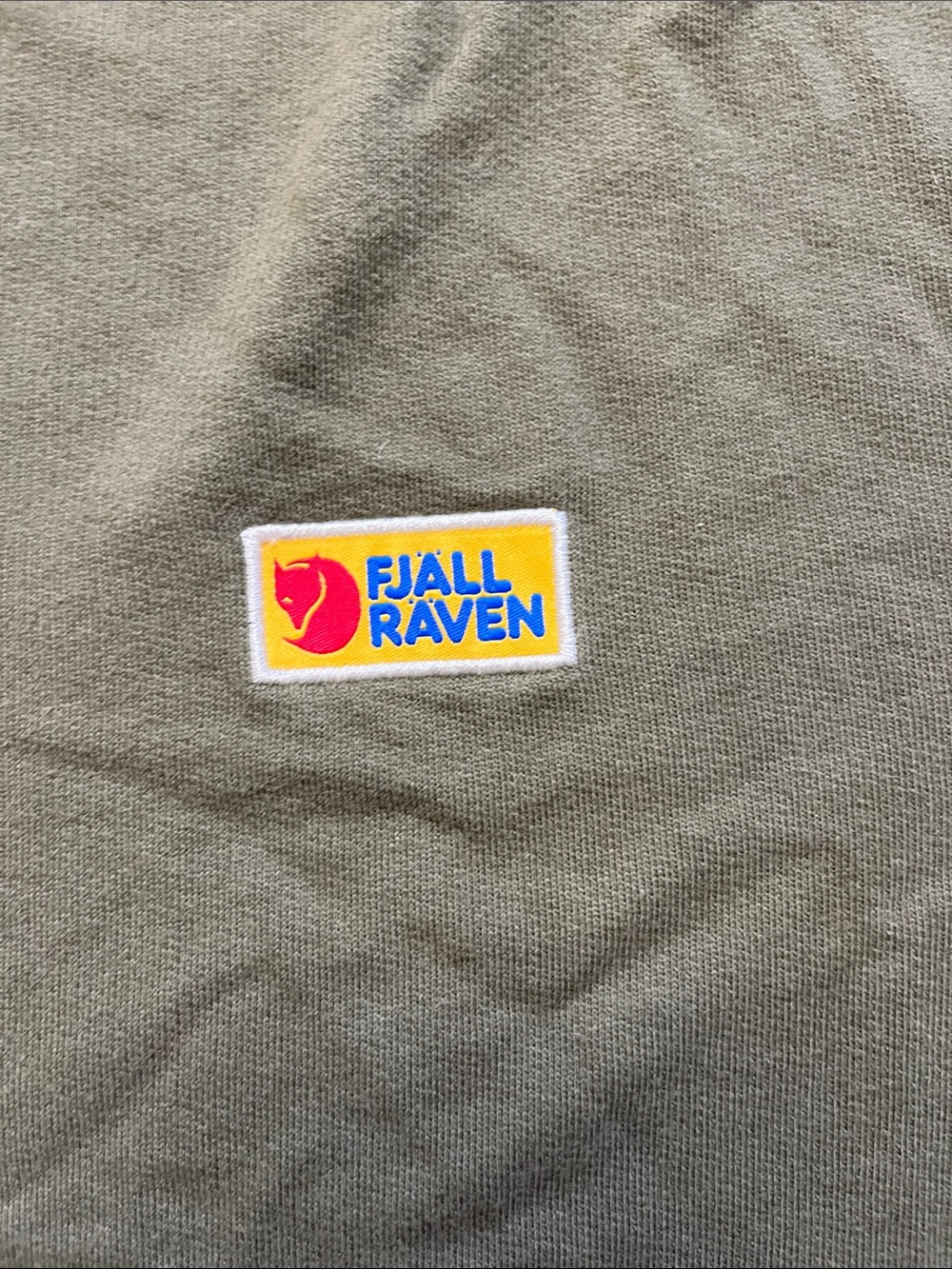 Fjällräven Vardag Sweater Men’s Small Green Organic Cotton Logo Patch Crewneck - Picture 2 of 10